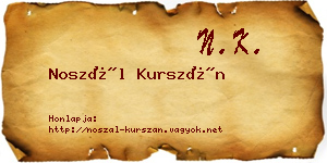 Noszál Kurszán névjegykártya